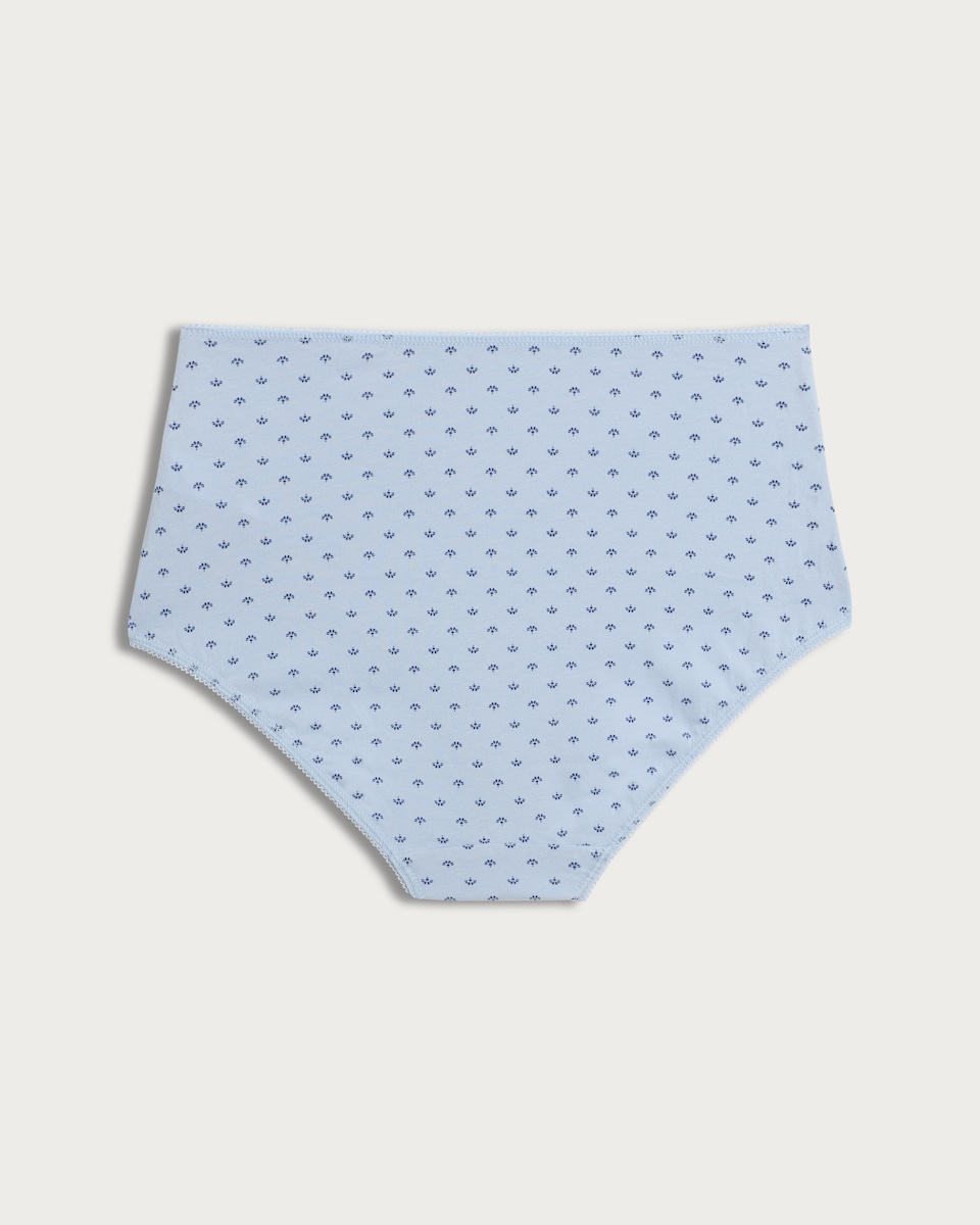 image 1 of F&F 5-Pack Cotton Rich Floral Full Brief Knickers in Blue