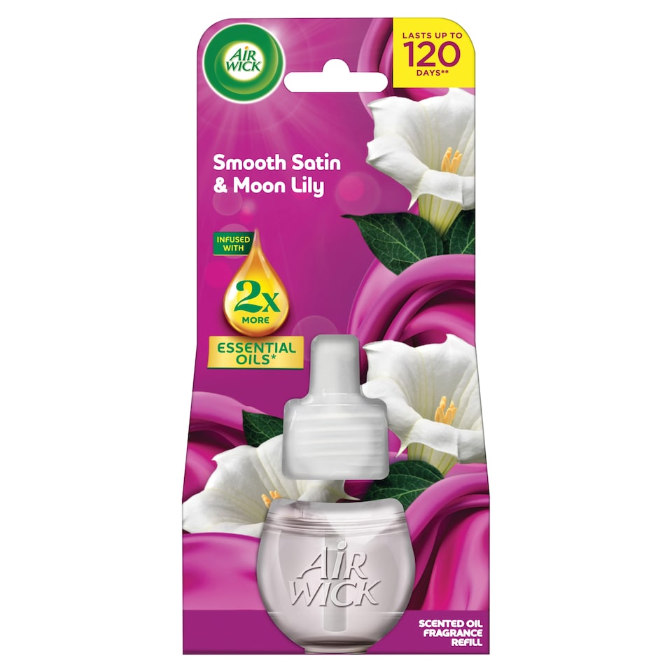 Air Wick Essential Oils Scented Oil Fragrance Refill Smooth Satin & Moon Lily 19 ml