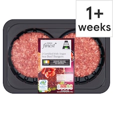 Tesco Finest 2 Irish Angus 6Oz Beef Burgers 340G