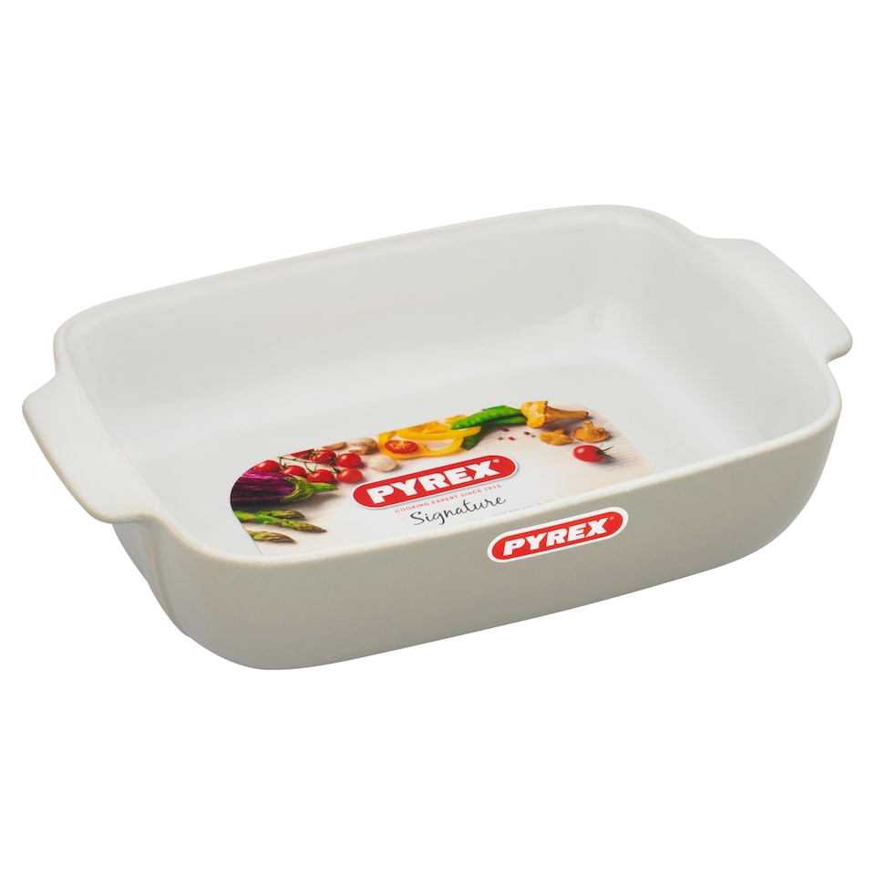 Pyrex Signature Small Ceramic Grey Rectangular Roaster 1.6L