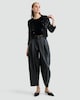 image 1 of F&F Faux Velvet Sequin Embellished Bow Jacket in Black