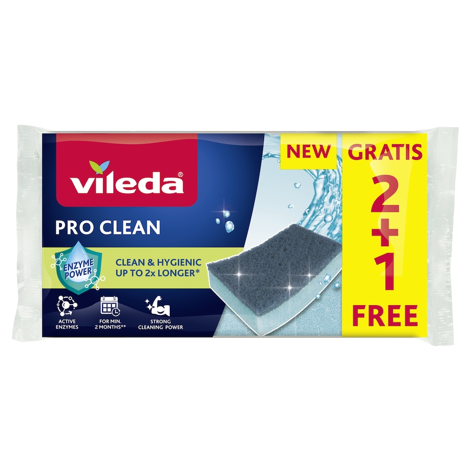 Vileda Pro Clean středně vysoká houbička 3 ks