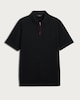 image 4 of F&F Pure Cotton Zip Neck Short Sleeved Polo Shirt in Black