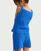 image 3 of F&F Girls 2-Piece Pure Cotton Knitted Top and Shorts Set in Blue