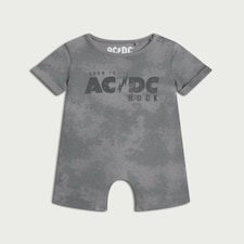 AC/DC Pure Cotton Born to Rock Romper in Grey