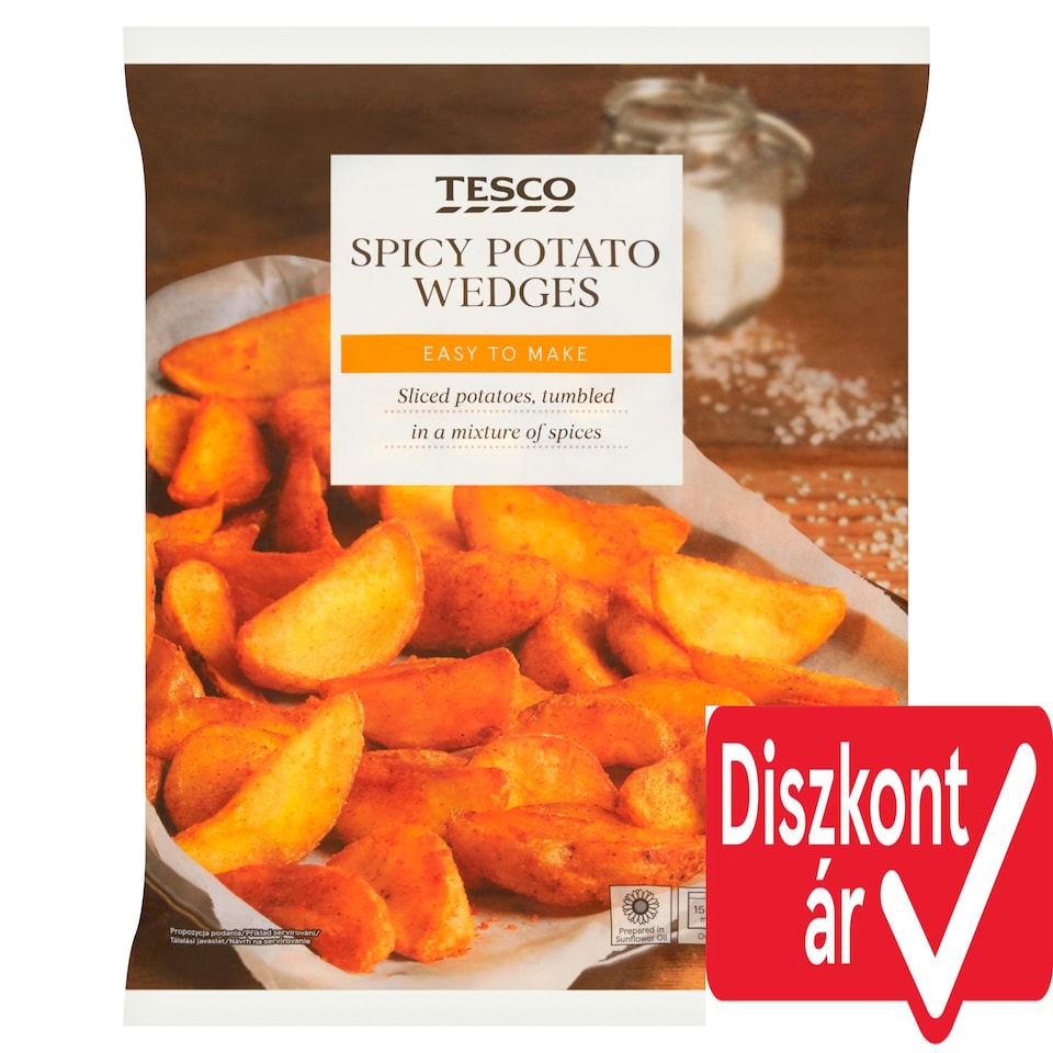 Tesco gyorsfagyasztott, elősütött fűszeres burgonyagerezdek 750 g