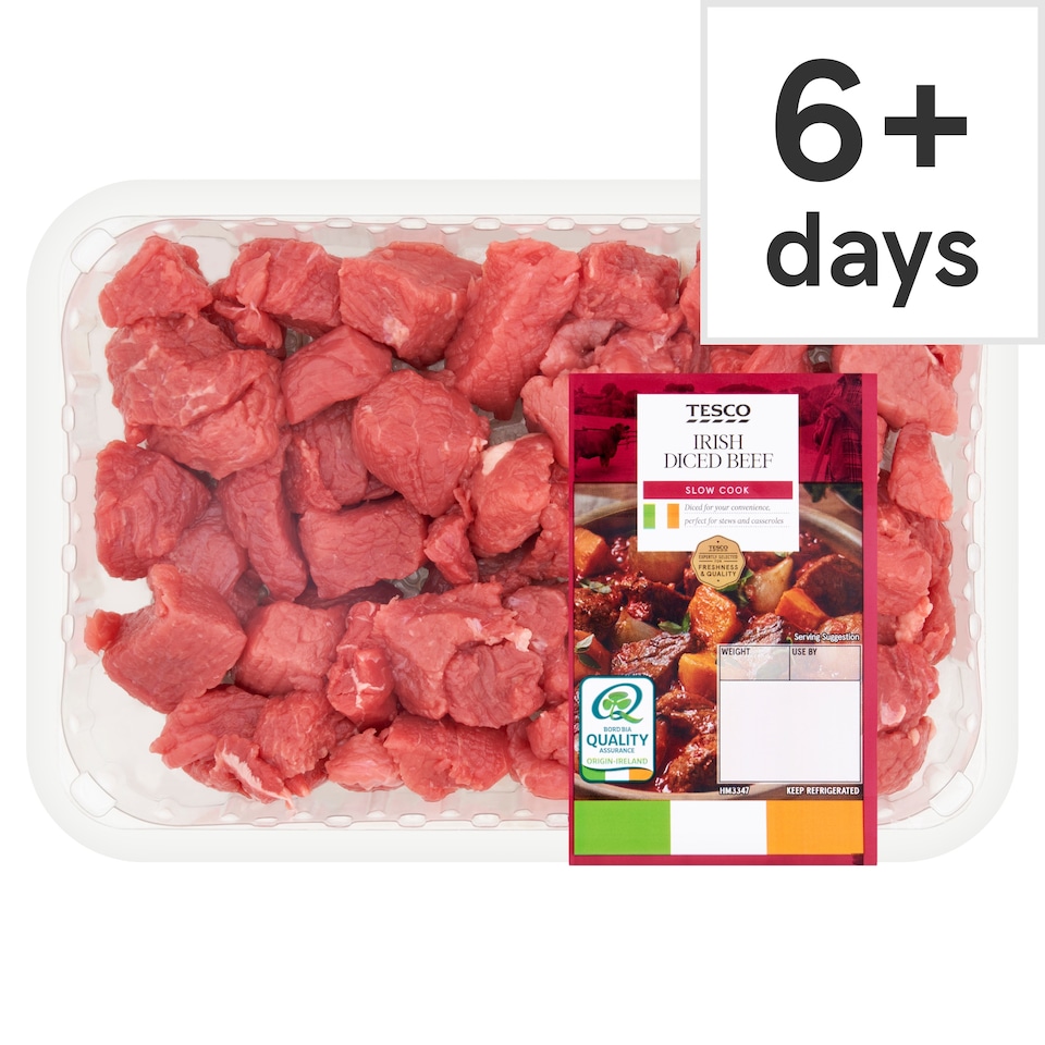 Tesco Irish Diced Beef 565G