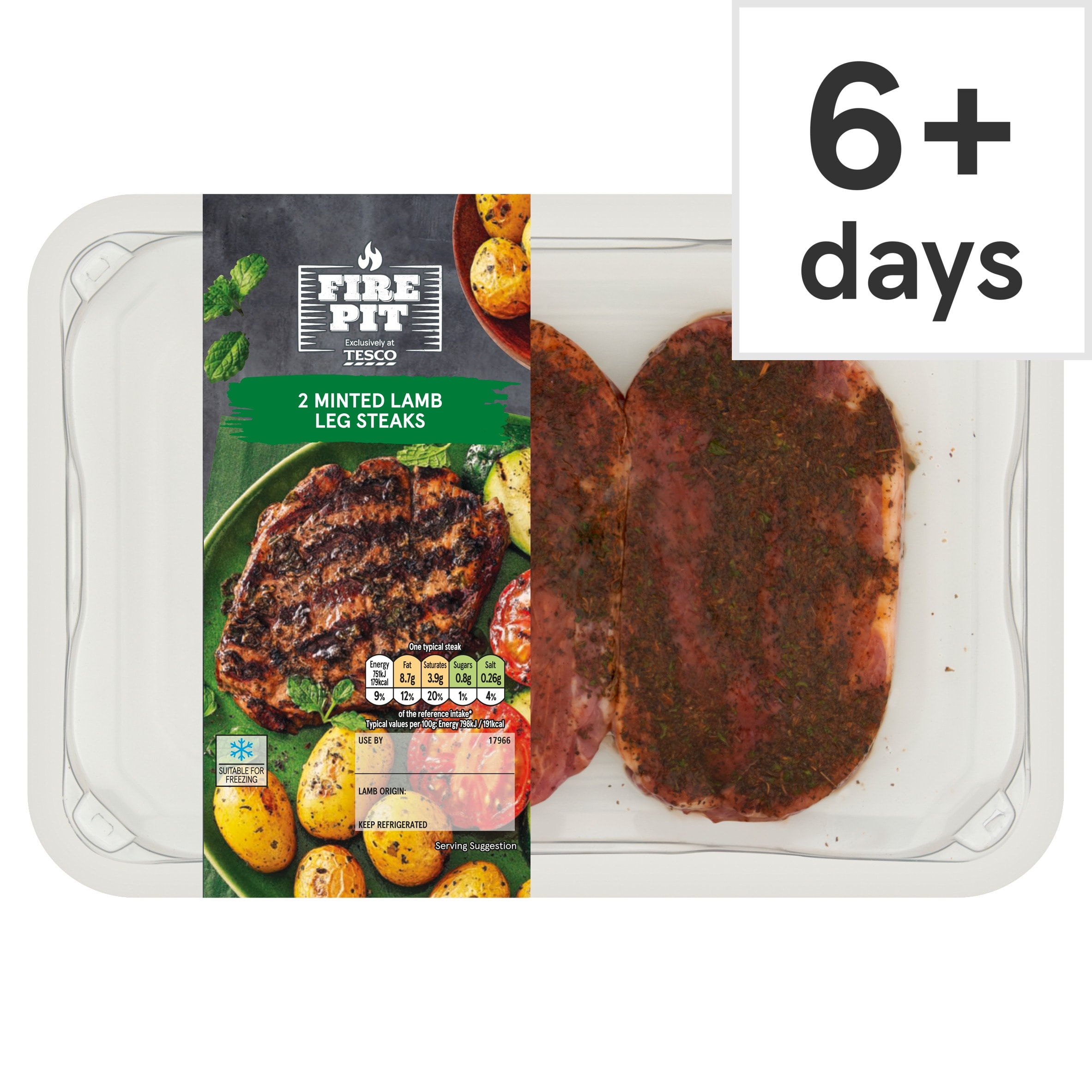Fire Pit 2 Minted Lamb Leg Steaks 250g