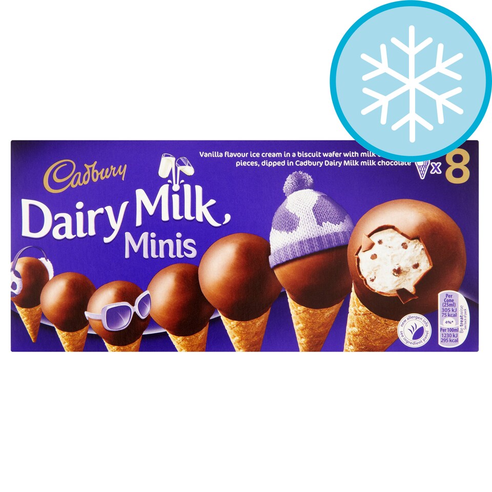 Cadbury Dairy Milk Ice Cream Minis 8 X 25Ml Tesco Groceries