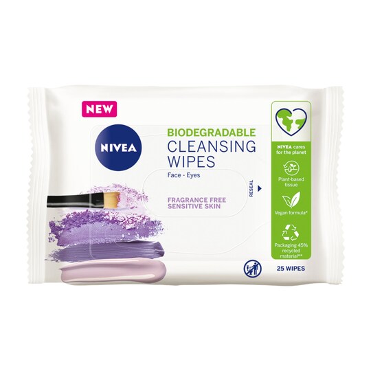 Nivea Biodegradable Cleansing Wipes Sensitive Skin 25 Wipes Tesco