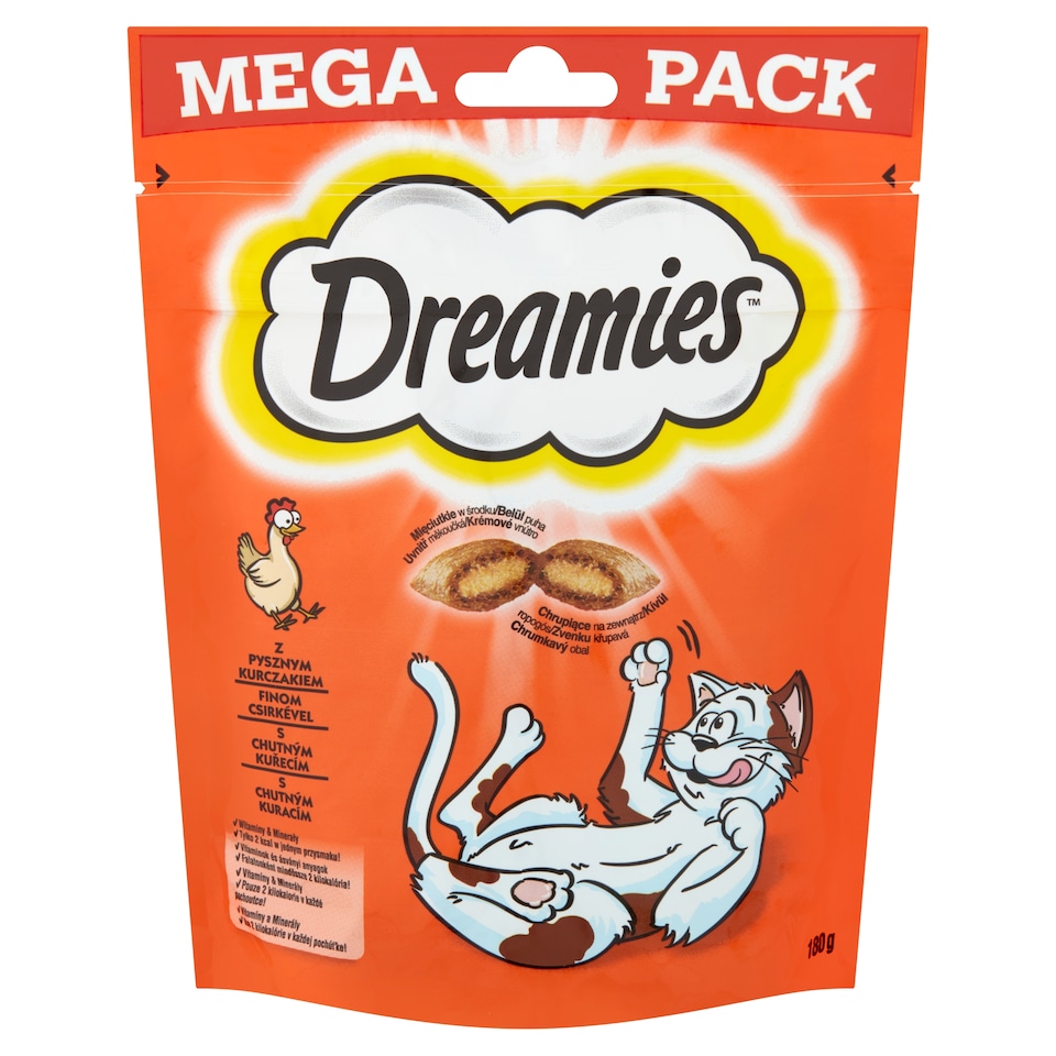 Dreamies kiegészítő macskaeledel csirkével felnőtt macskáknak & 8 hetesnél idősebb kölyköknek 180 g 1. kép