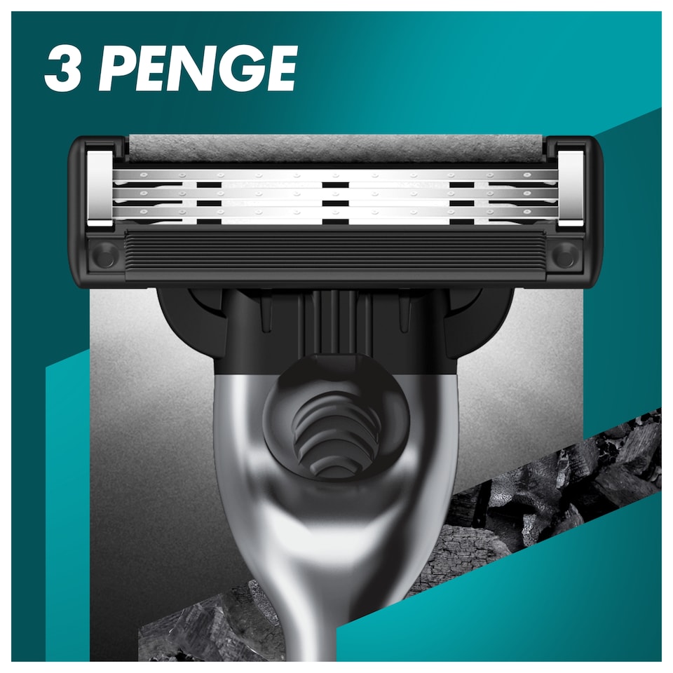 image 1 of UEFA Champions League Special Edition Gillette Mach3 Charcoal Razor for Men, 6 Razor Blade Refills