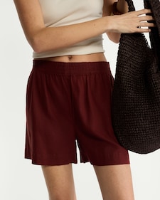 F&F Linen Rich Shorts in Red