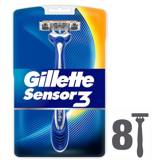 Gillette Sensor 3 Disposable Razors 8 Pack Tesco Groceries