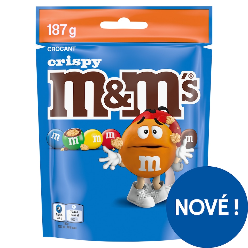 Obrázek 1 pro produkt M&M's Dražé z mléčné čokolády s křupavou rýžovou náplní v cukrové polevě 187g