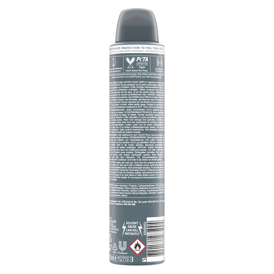 image 1 of Dove Men+Care Odour Defence 72h Antiperspirant Deodorant 200ml