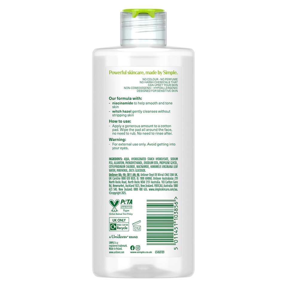 image 1 of Simple Kind To Skin Soothing Face Toner 200Ml
