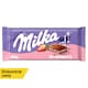 obrázok 1 z Milka Strawberry mliečna čokoláda z alpského mlieka s krémovou náplňou s jahodovou príchuťou 100 g