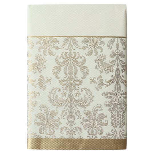 Tesco Gold Damask Christmas Tablecover 180Cm X 120Cm