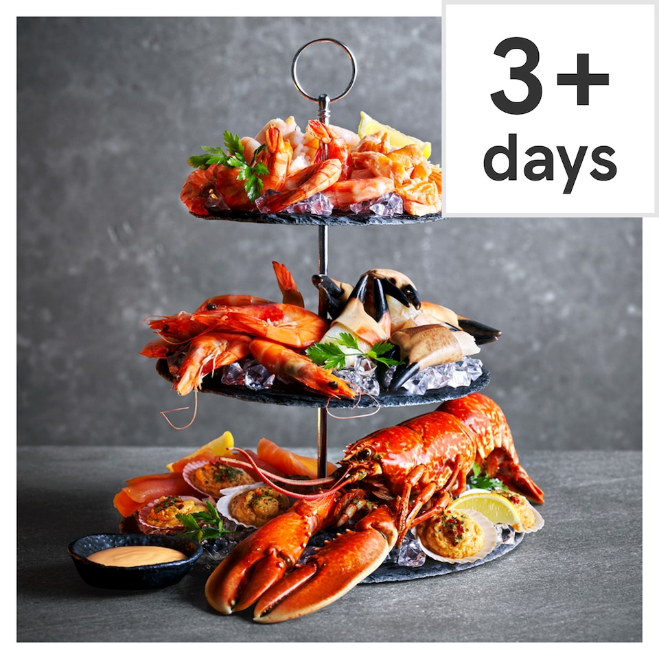 image 1 of 100. Tesco Finest 3-Tier Seafood Platter 1.323kg (Serves 6)