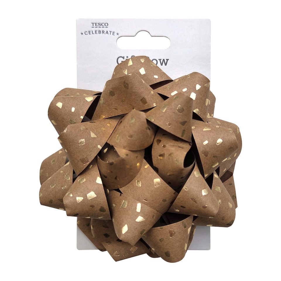 Tesco Kraft & Gold Foil Bow