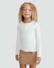 image 2 of F&F Girls Cotton Rich Long Sleeved Henley Top in White