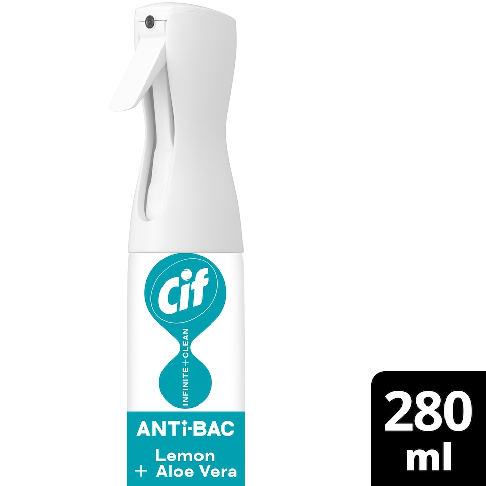 image 1 of Cif Infinite Clean All in One: Anti-Bac Lemon & Aloe Vera Spray 280ml