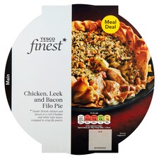 Tesco Finest Chicken Leek And Bacon Filo Pie 400G