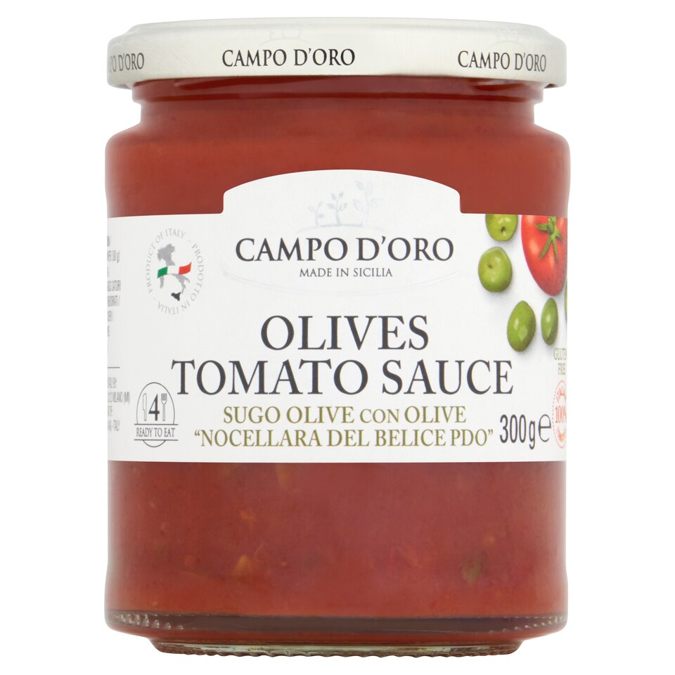 Campo D'oro Olives Tomato Sauce with Olives "Nocellara Del Belice PDO" 300g