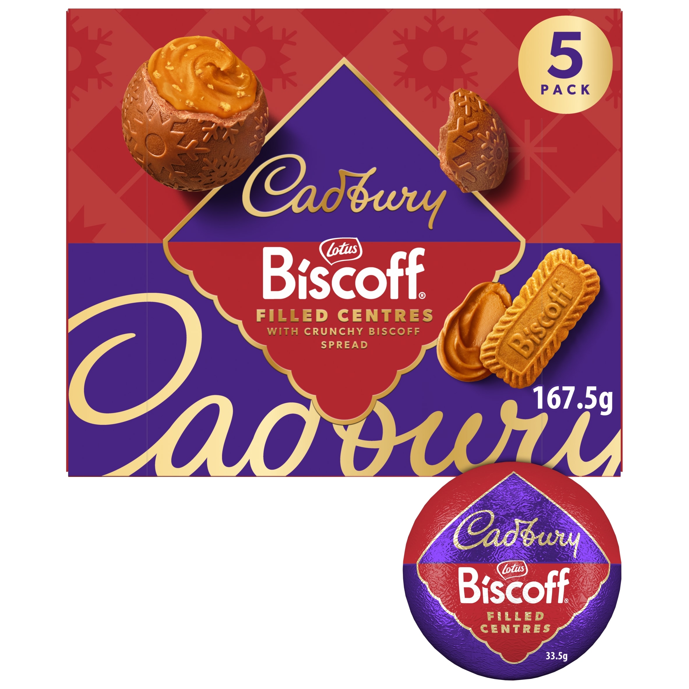 Cadbury Lotus Biscoff Filled Centres 5x33.5g