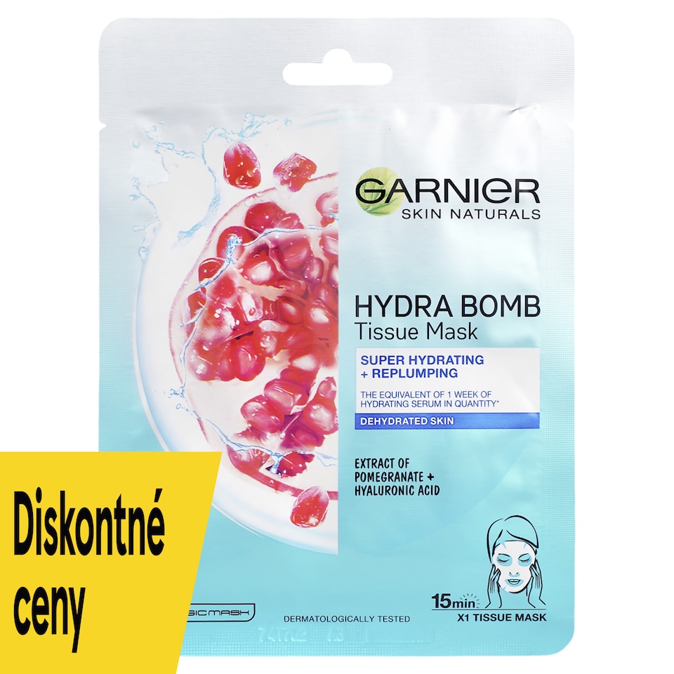 Garnier Skin Naturals Hydrating Replumping Tissue Mask with pomegranate extract, 28 g