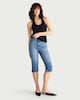 image 1 of F&F Mid Rise Capri Jeans in Blue
