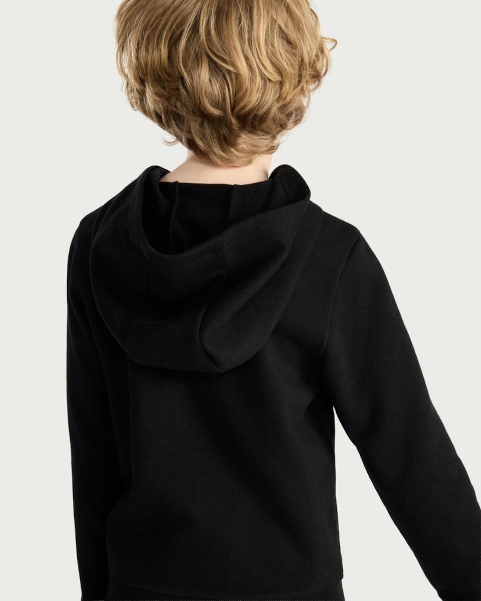image 1 of F&F School Girls Cotton Rich Zip Up Hoodie in Black