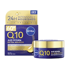 NIVEA Q10 Anti-Wrinkle Night Cream Moisturiser 60+ Skin 50ml