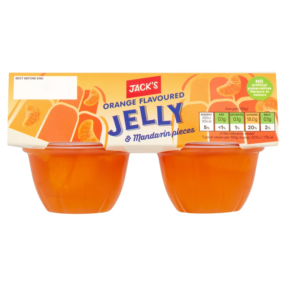 Jack's Orange Flavoured Jelly & Mandarin Pieces 4X120g