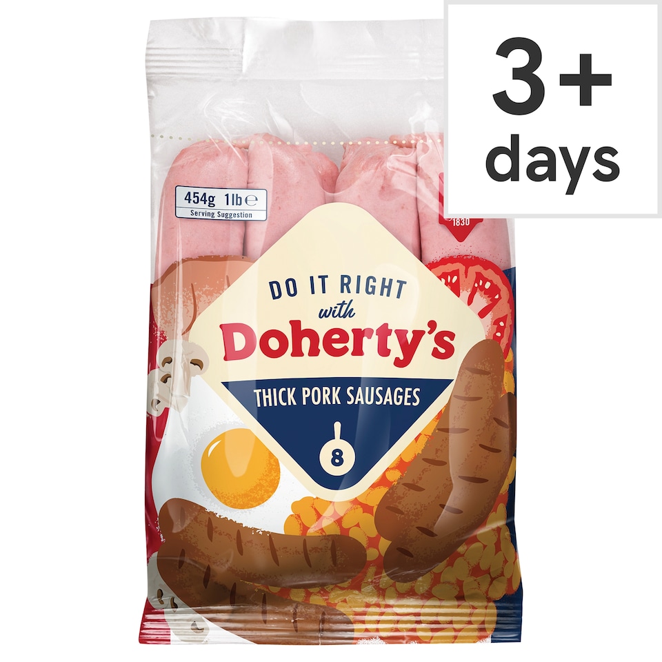 Doherty's 8 Pork Sausages 454G
