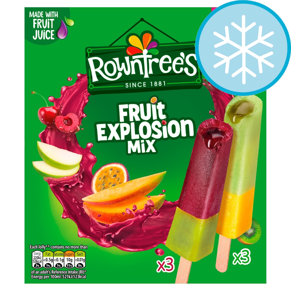 Rowntree's Fruit Explosion Mix Ice Lollies 6x42ml