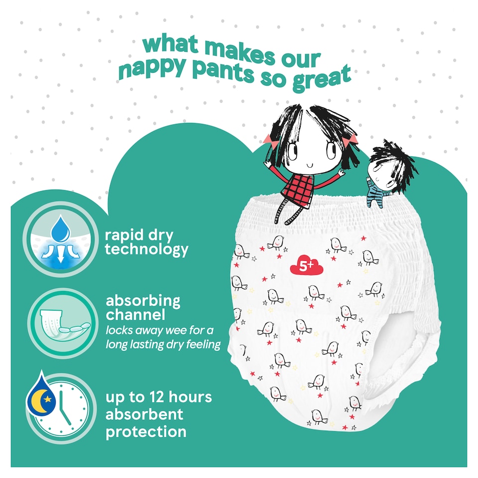 image 1 of Fred & Flo Easy Fit Pants Size 5+ 36 Pack