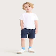 F&F Boys Cotton Rich Drawstring Shorts in Navy