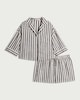 image 4 of F&F Striped Short Pyjama Set with Linen in Brown