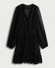 image 4 of F&F Chiffon Dobby Velvet Long Sleeved Dress in Black