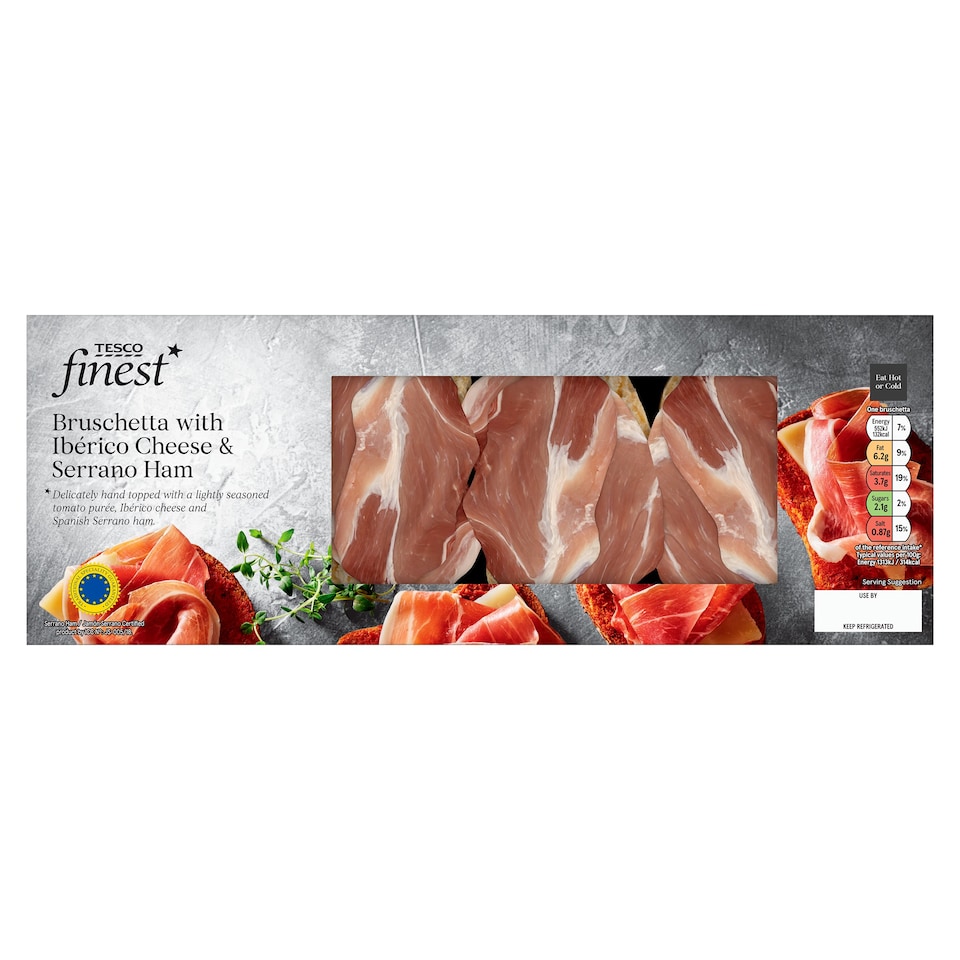 Tesco Finest Bruschetta with Iberico Cheese & Serrano Ham 168g