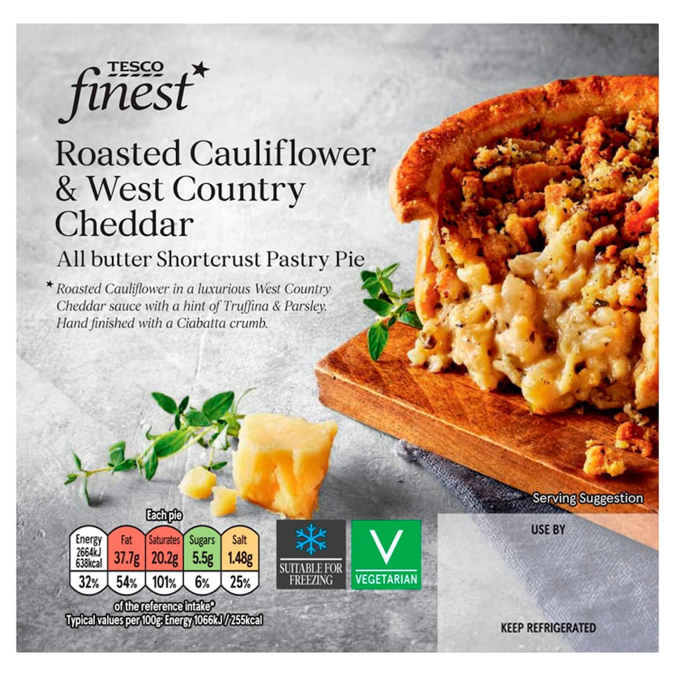 Tesco Finest Roasted Cauliflower & West Country Cheddar Pie 250g