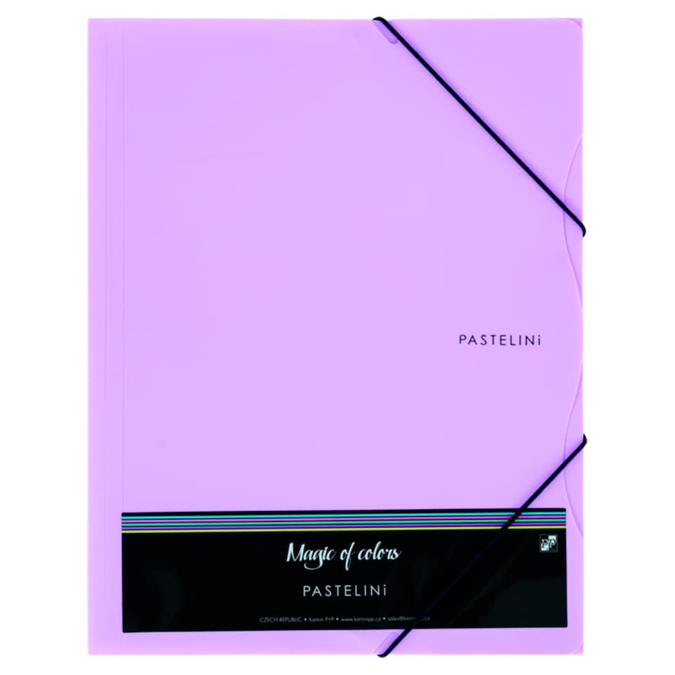 Pastelini 3 klopová složka s gumou PP