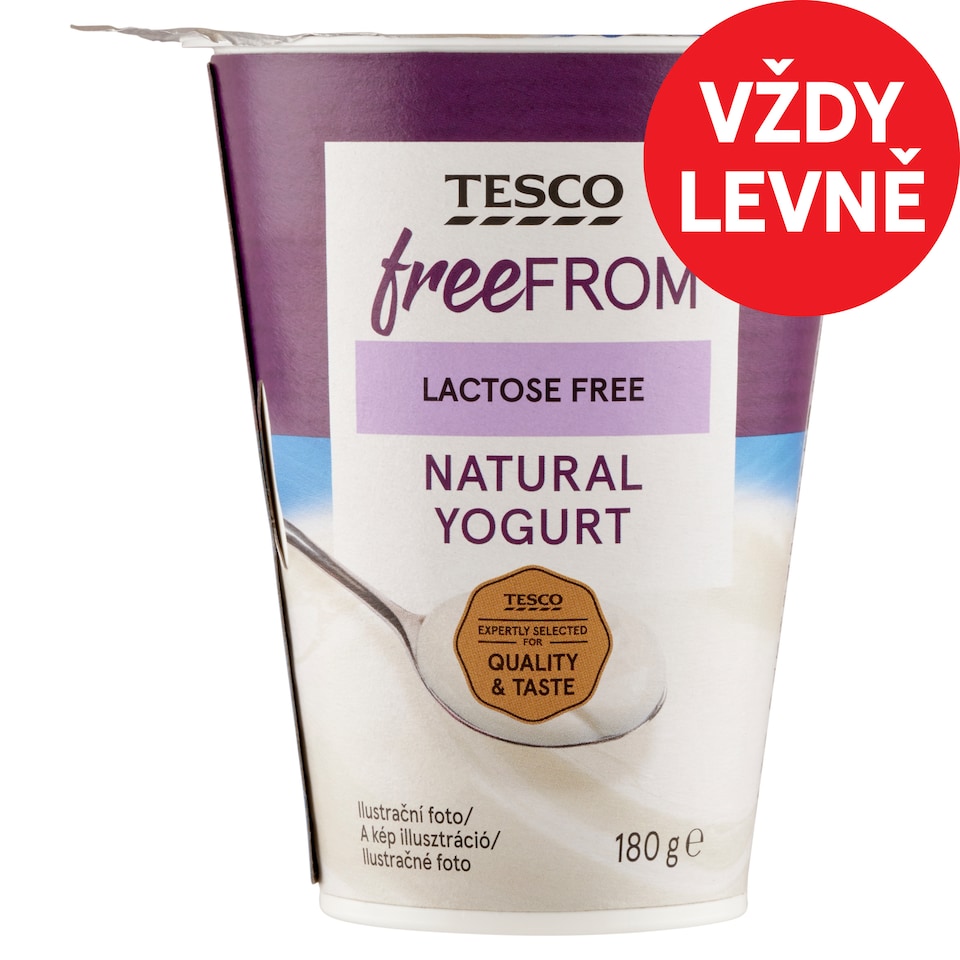 Tesco Free From Bílý jogurt bez laktózy 180g