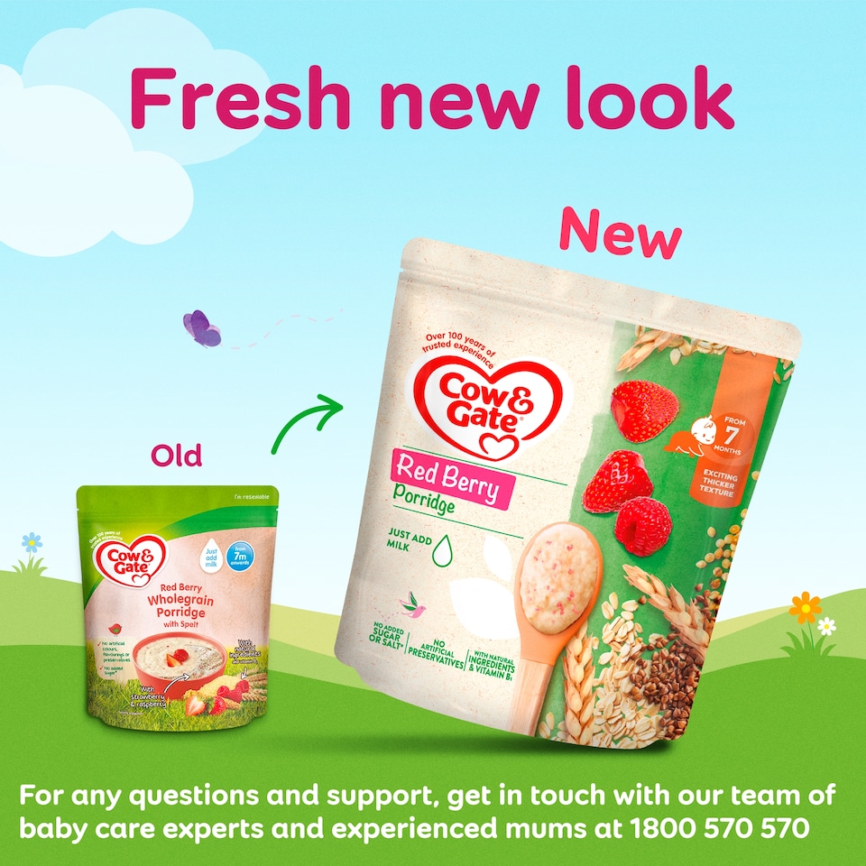 image 1 of Cow & Gate Red Berry Wholegrain Porridge 200G