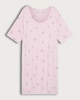 image 4 of F&F Snowflake Print Short Sleeved Nightdress in Pink