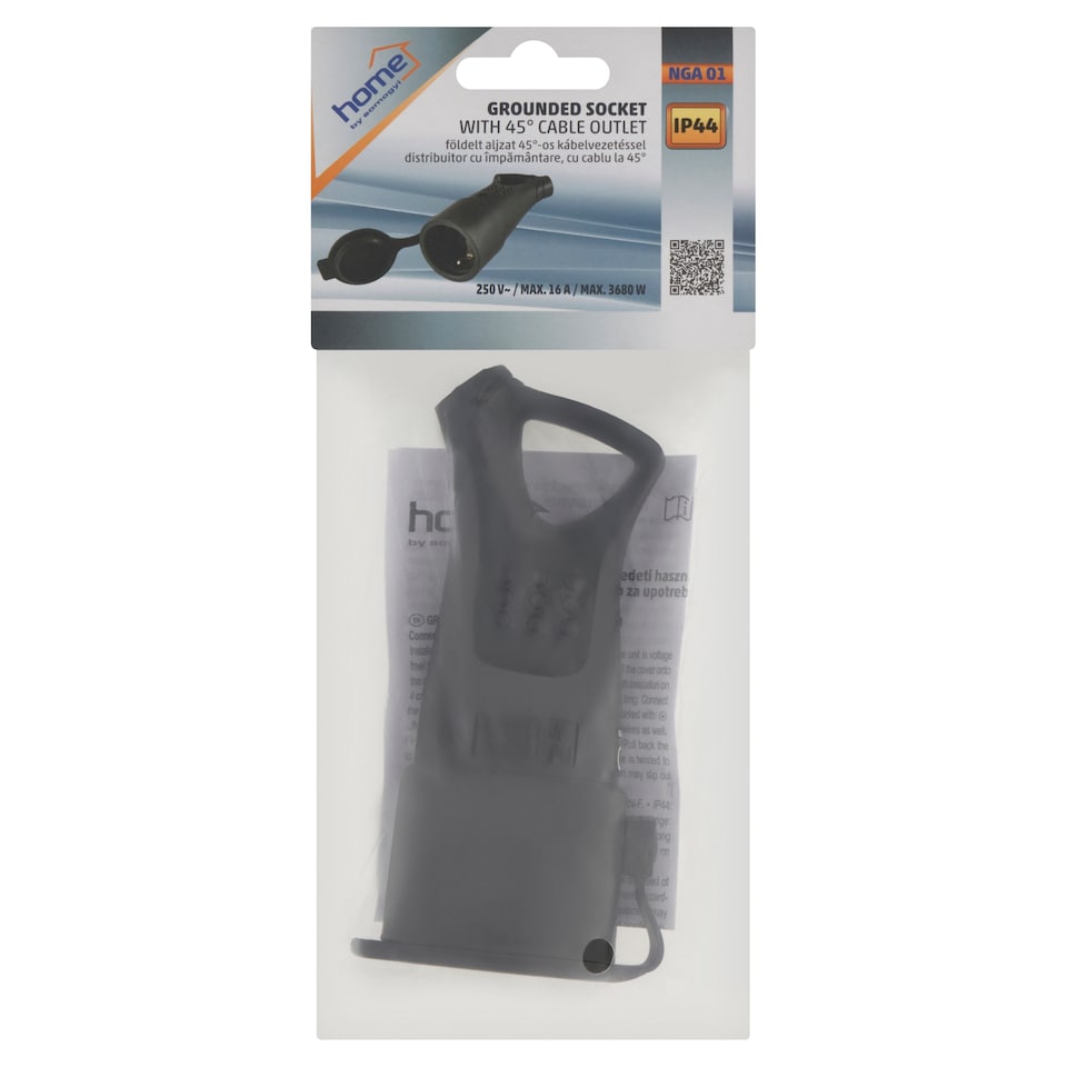 Somogyi Home NGA 01 IP44 Grounded Socket with 45° Cable Outlet