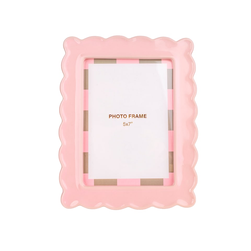 Candlelight Sanctuary Pink Scallop Ceramic Photo Frame 
