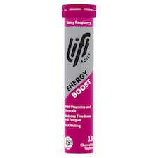 LiftActiv Energy Boost Chewable Tablets - Juicy Raspberry 18s